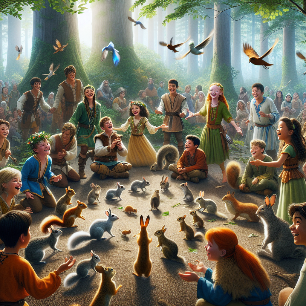Children and animals working together