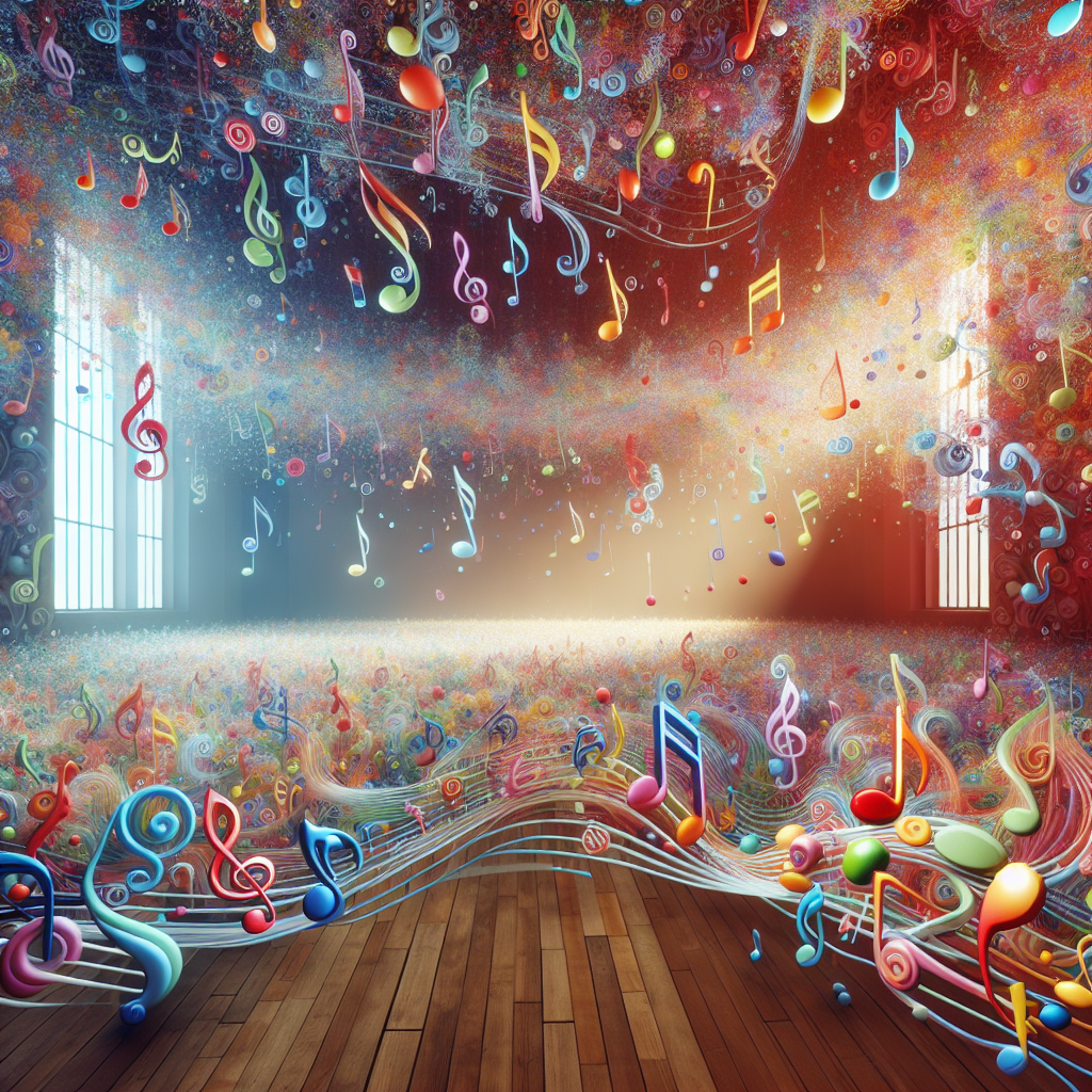 Musical notes floating