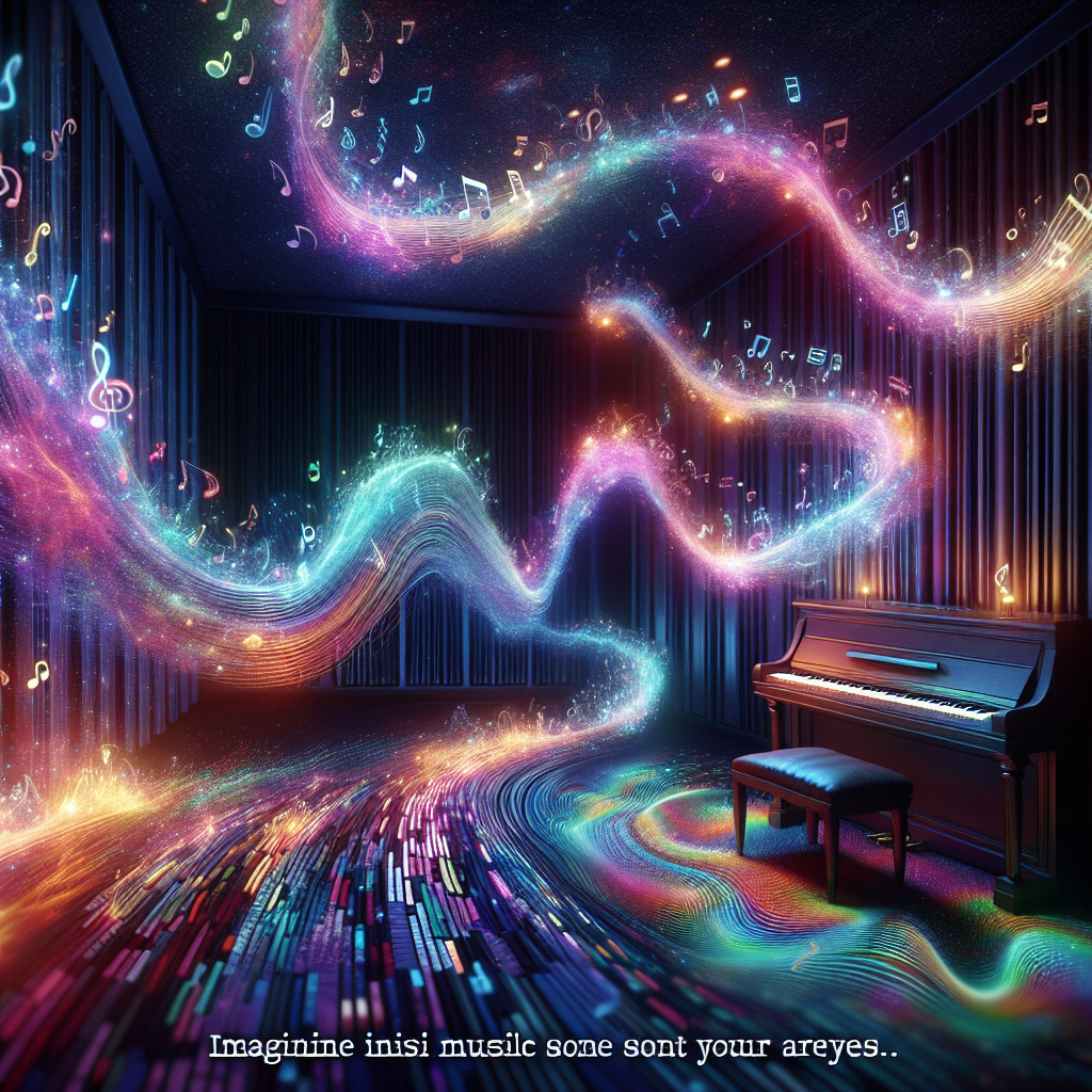 Musical notes floating