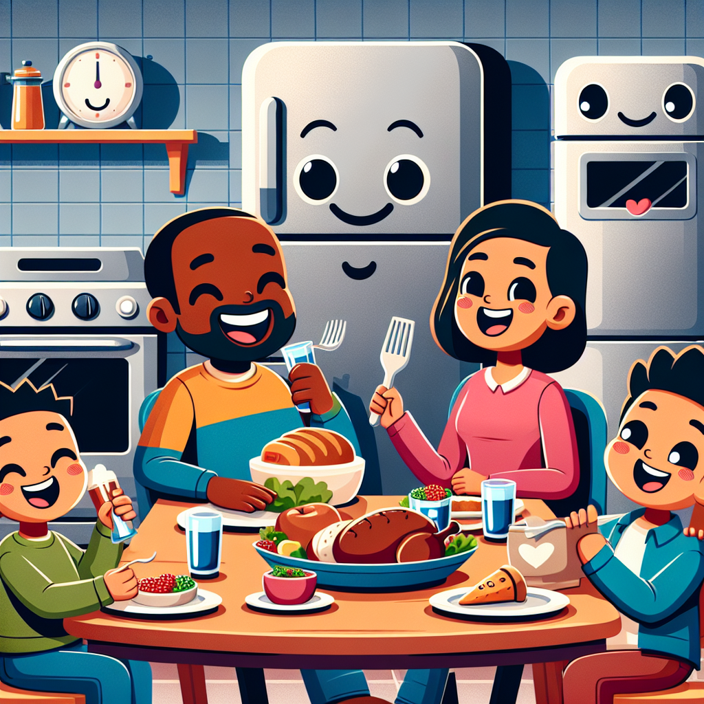 Family meal with kitchen friends
