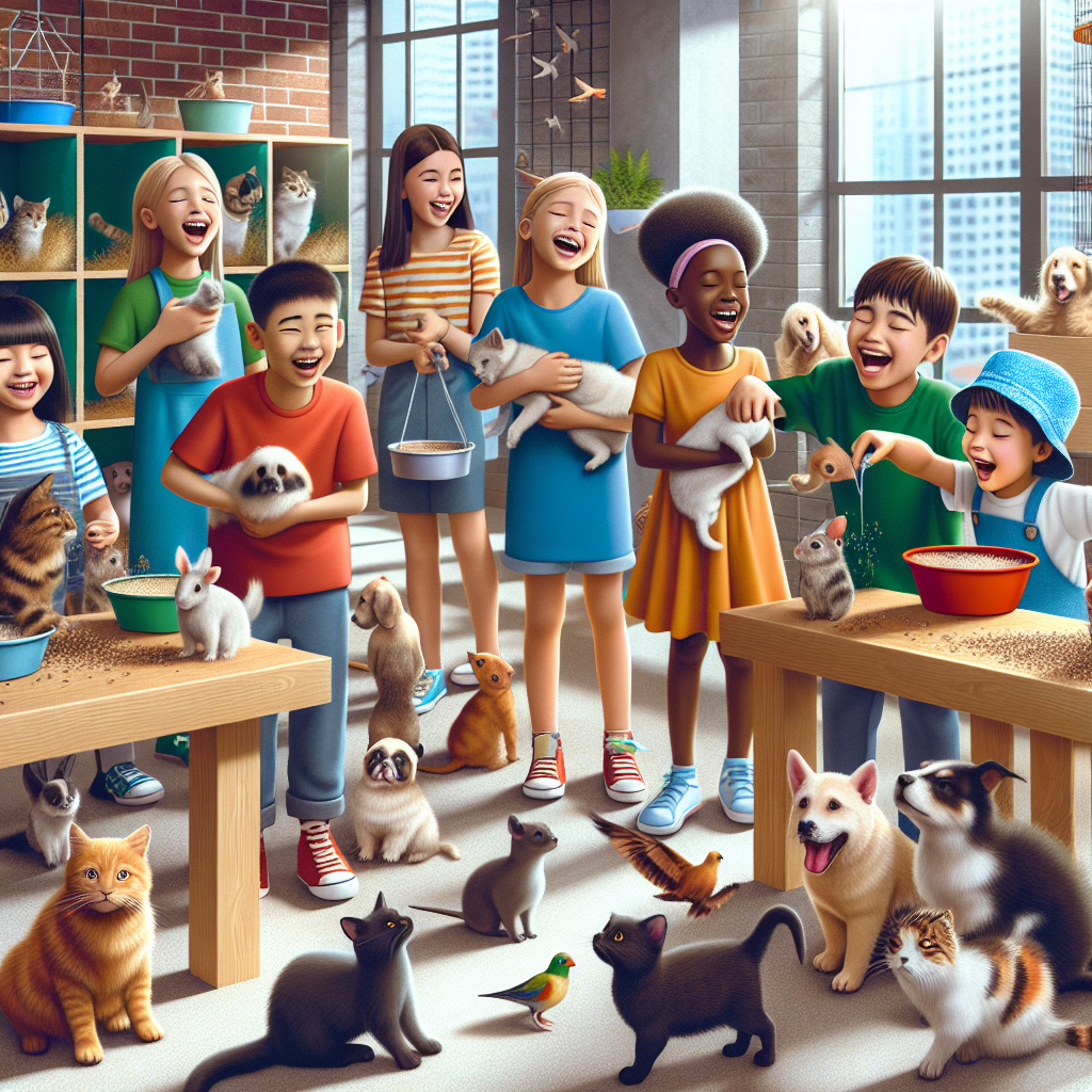 Children reading with characters